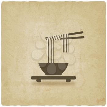 Chinese noodles old background. vector illustration - eps 10