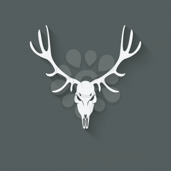 deer skull silhouette. vector illustration - eps 10