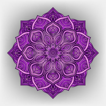 violet floral round ornament - vector illustration. eps 8