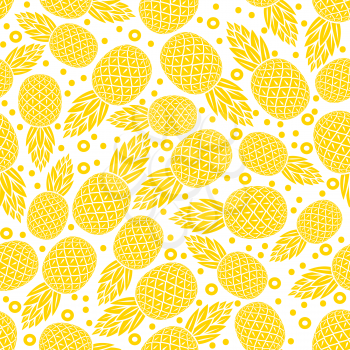 yellow pineapple seamless pattern - vector illustration. eps 8