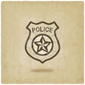 police badge symbol old background - vector illustration. eps 10