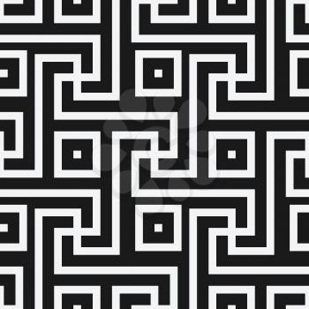 geometric black and white seamless pattern in antique roman style. vector illustration - eps 8