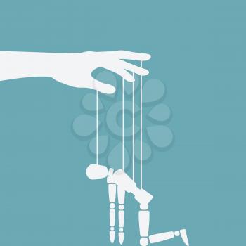 hand with broken puppet. vector illustration - eps 10