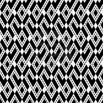 tribal ethnic rhombus monochrome seamless pattern. vector illustration - eps 8