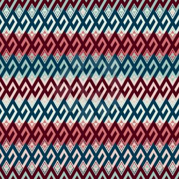tribal ethnic multicolor seamless pattern. vector illustration - eps 8