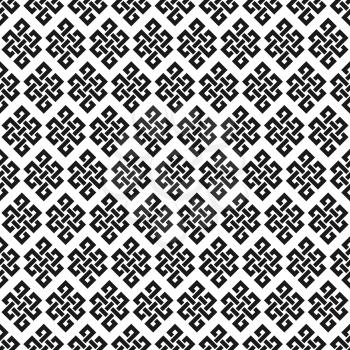 black and white endless knot seamless pattern. vector illustration - eps 8