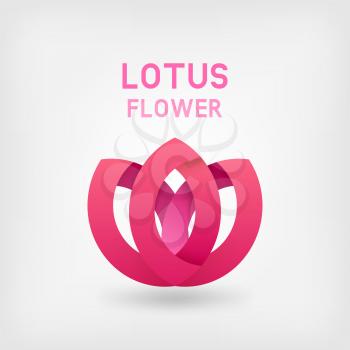 abstract symbol pink lotus flower. vector illustration - eps 10