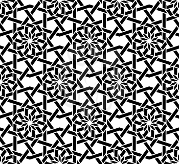 Traditional arabic black and white seamless pattern. Vector illustration
