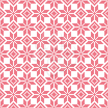 Red and white stylized knitted seamless pattern. vector illustration - eps 10