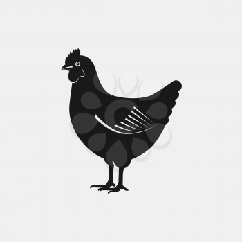 Hen silhouette. Farm animal icon. vector illustration - eps 8