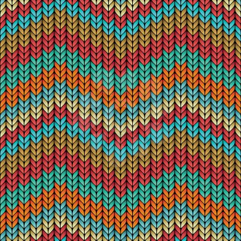 multicolor zigzag knitted seamless pattern. vector illustration - eps 8