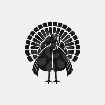 Turkey male silhouette front view. Farm animal icon. vector illustration - eps 8
