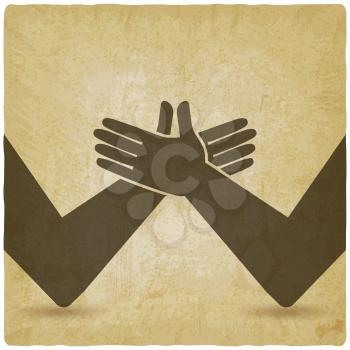 Handshake. Partnership concept vintage background. vector illustration - eps 10