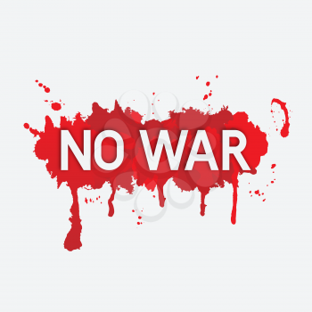 inscription no war on red blood stain. vector illustration - eps 10