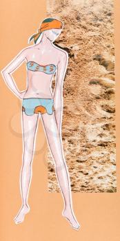 model of woman clothing - summer tankini