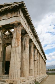 colonnade of Temple of Hephaestus in Athens, Greece