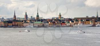 panorama of Stockholm city in autumn day, Sweden