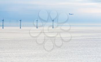 Middelgrunden - offshore wind farm near Copenhagen, Denmark at early morning
