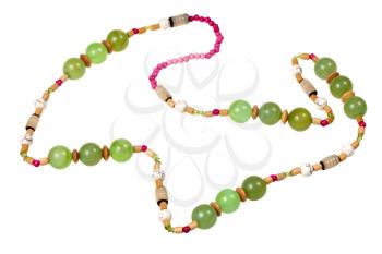 green onyx beads isolated on white