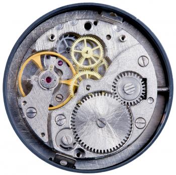 mechanic clockwork with gears, spring, ruby