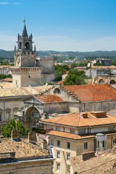view on medieval town Avignon, France