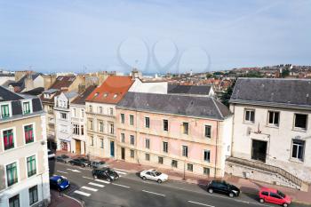 above view of Boulogne-sur-mer in summer morning, France