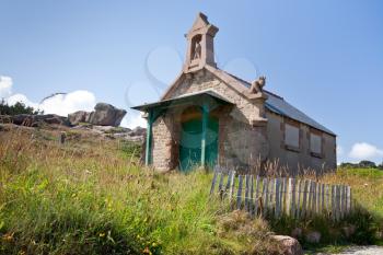 country medieval Breton house in Brittany, France