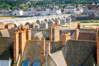 view of medieval town Gien, France