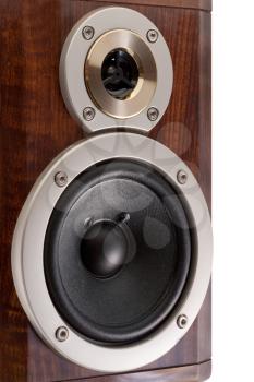 loudspeakers in wooden box