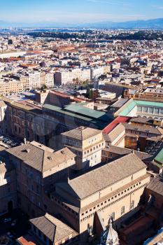 birds view on center of Rome city, Italy