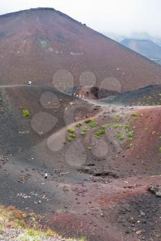 path between Etna craters, Sicily, Italy