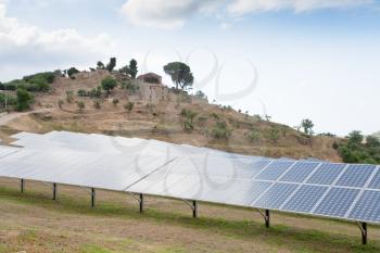 solar battery plant in country, Sicily, Italy