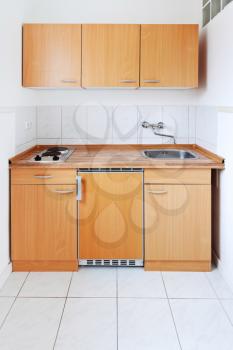 small kitchen with simple furniture set