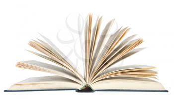 fanned open book isolated on white background