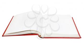 red big blank open book isolated on white background