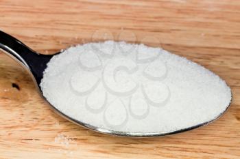 tablespoon of finely ground sea salt close up
