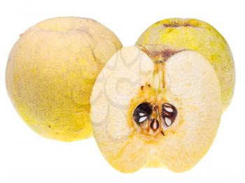 ripe quince isolated on white background