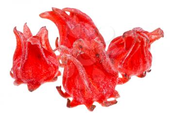 candied dried Hibiscus isolated on white background