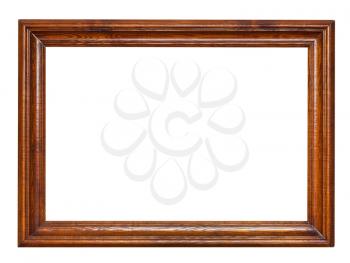 wooden brown picture frame isolated on white background