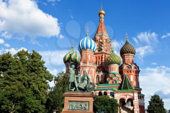view of Saint Basil cathedral in Moscow, Russia