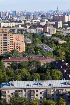above view of city blocks in Moscow