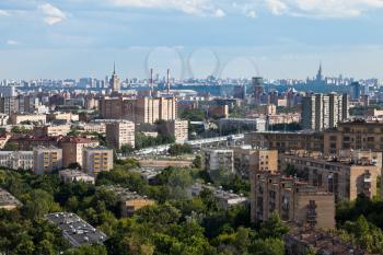 Panorama of Moscow city in summer afternoon