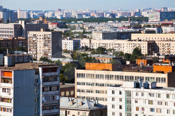 urban residential quarters in Moscow in summer afternoon