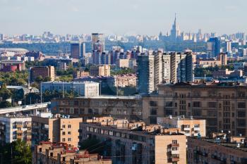 Moscow city skyline in summer afternoon
