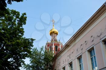 golden cupola of St. Peter Monastery in Moscow, Russia