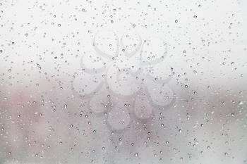 rain drops on home glass window