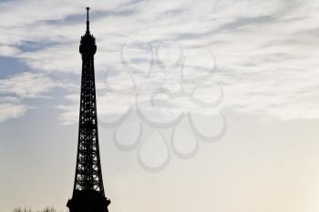 eiffel tower in Paris on yellow sunset