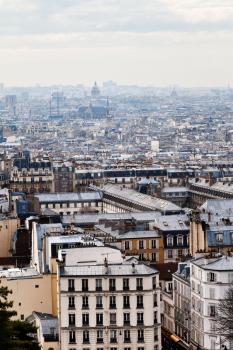 view of Paris city with Pantheon, France