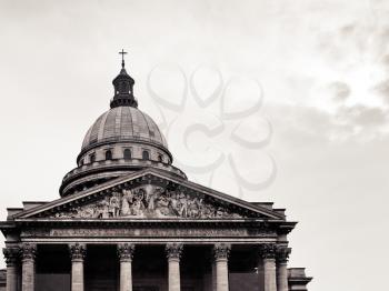Pantheon, Paris in cloudy day