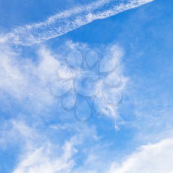 stratus clouds in blue sky under Paris in March,